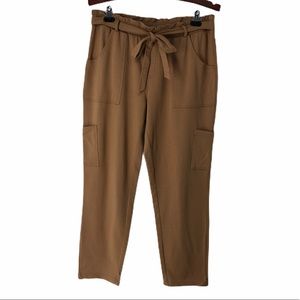AnyBody Paper Bag Waist Tie Belt Knit Pants
